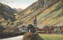 Martigny (VS) Ortsansicht mit Kirchturm