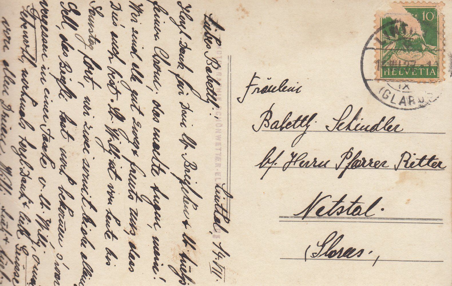 Cartoline postali: Glarus Monumentalbrunnen 1927 – Usato da Bürglen TG venduto da StampGraf 1