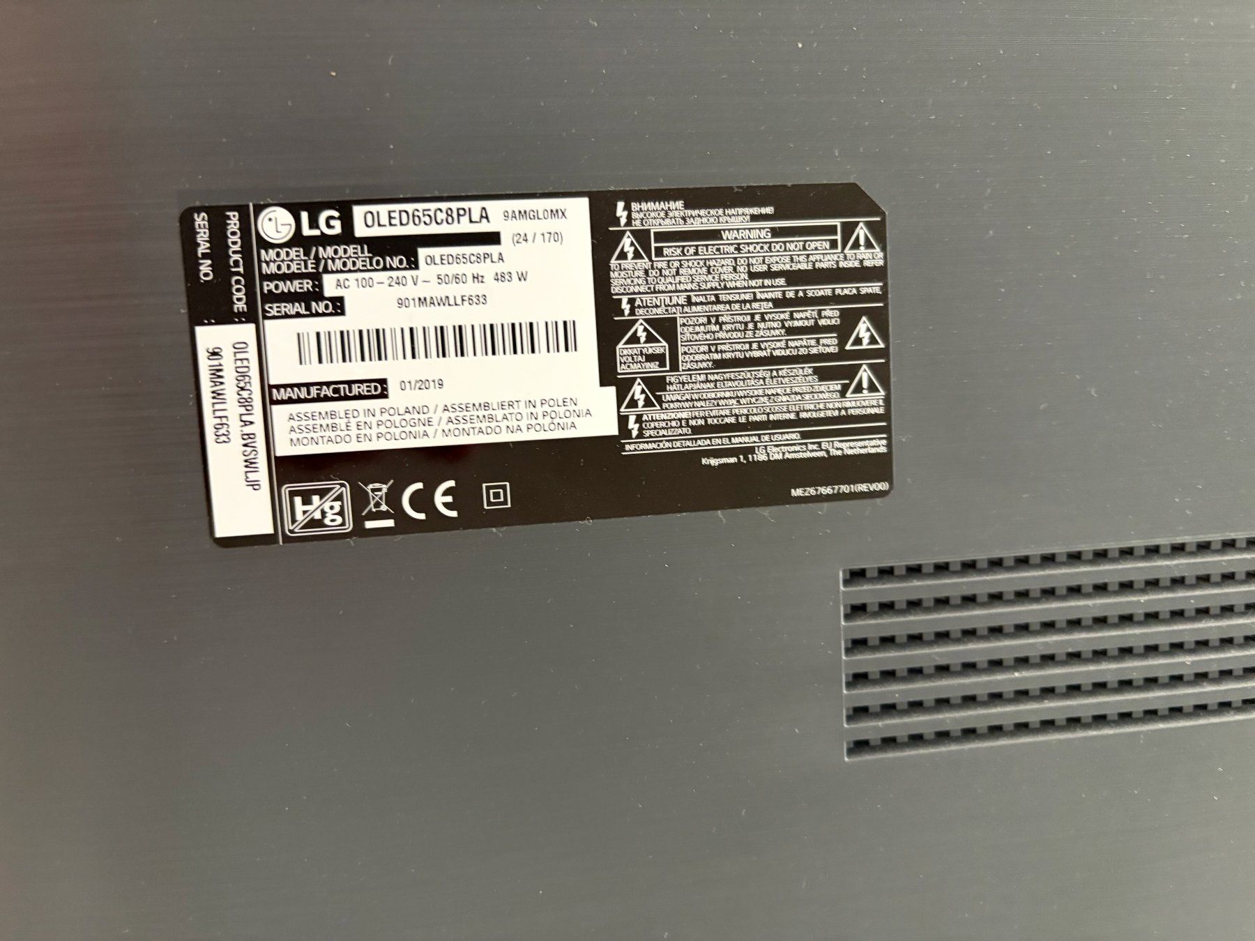 LG Televisori: LG OLED65C8 - 65-Zoll-OLED-Fernseher – Usato da Zürich venduto da sulzberg 3