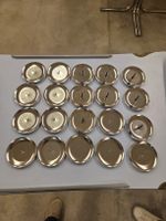 Kerzenteller mit Dorn Metall silber 20 Stück neu