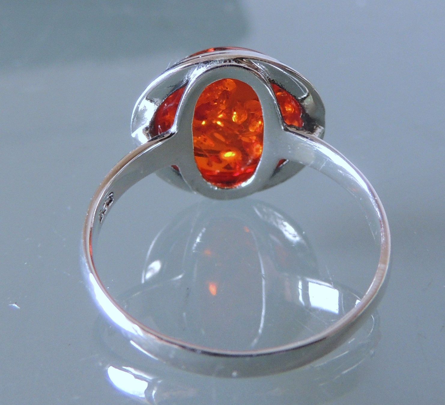 Anelli: Silber 925 Bernstein Fingerring Gr. 57 – Usato da Waldenburg venduto da schaller707 3