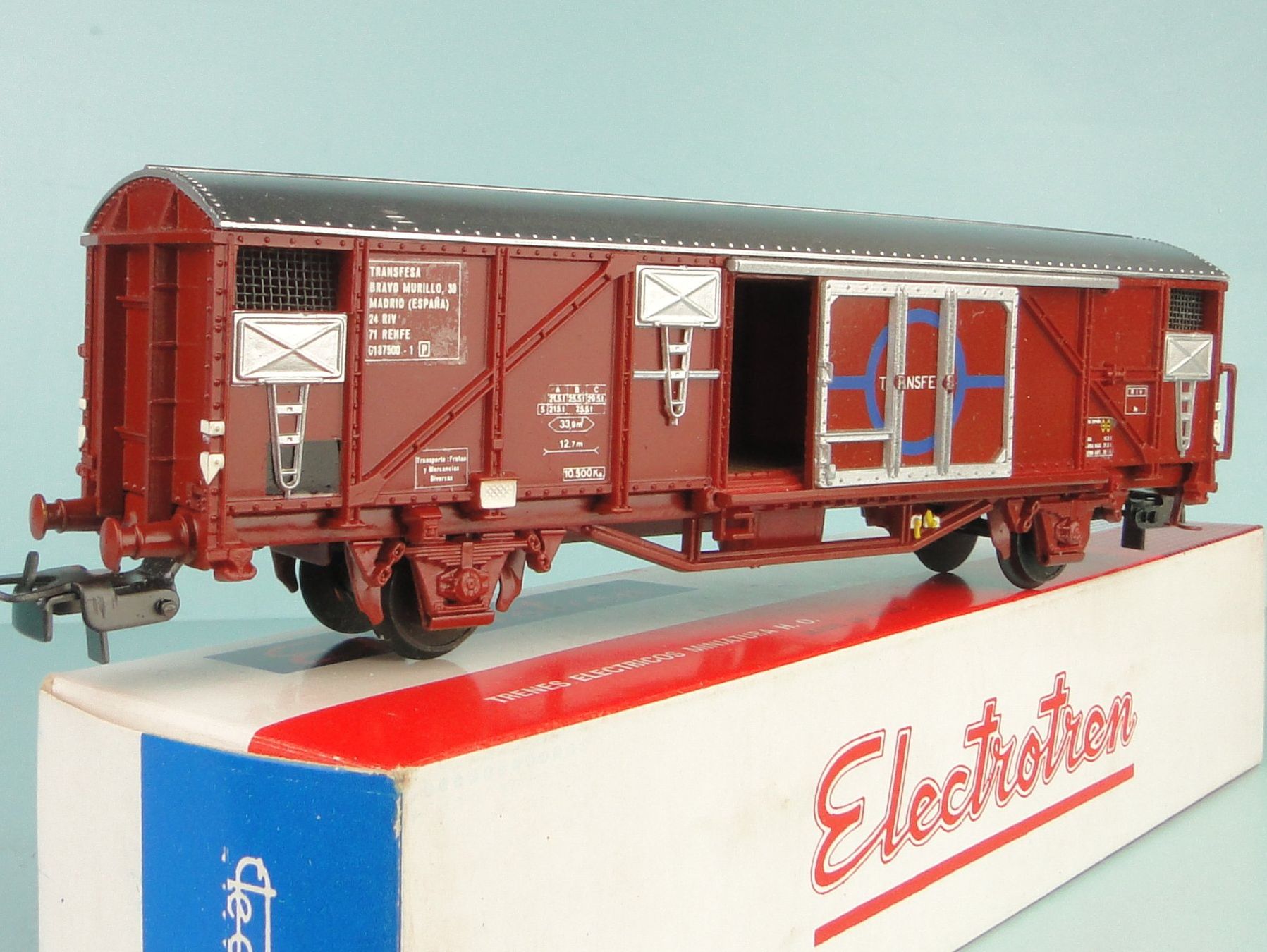 Modellini di ferrovie: Electrotren 1450 H0 Transfesa Güterwagen – Usato da Bülach venduto da cann11 2