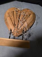 Deko Herz aus Holz mit LED Lichterkette guter Zustand