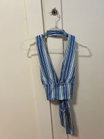 Top donna a righe blu con laccetti taglia M nuovo