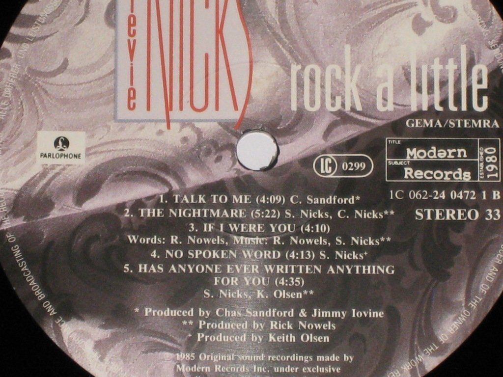 Schallplatten: LP - STEVIE NICKS - ROCK A LITTLE – Gebraucht aus Steckborn von Quo7 2