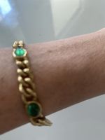 Bracelet gourmette et pierres  vertes vintage !🤩