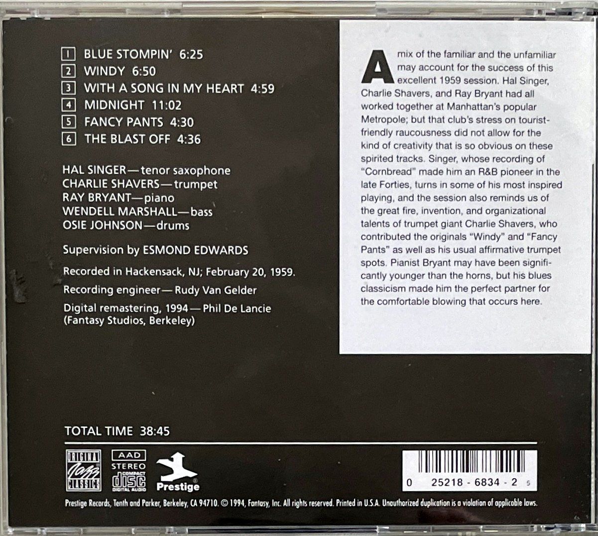 CDs: Hal Singer With Charlie Shavers  - Blue Stompin' – Gebraucht aus Savagnier von Ne2065 1