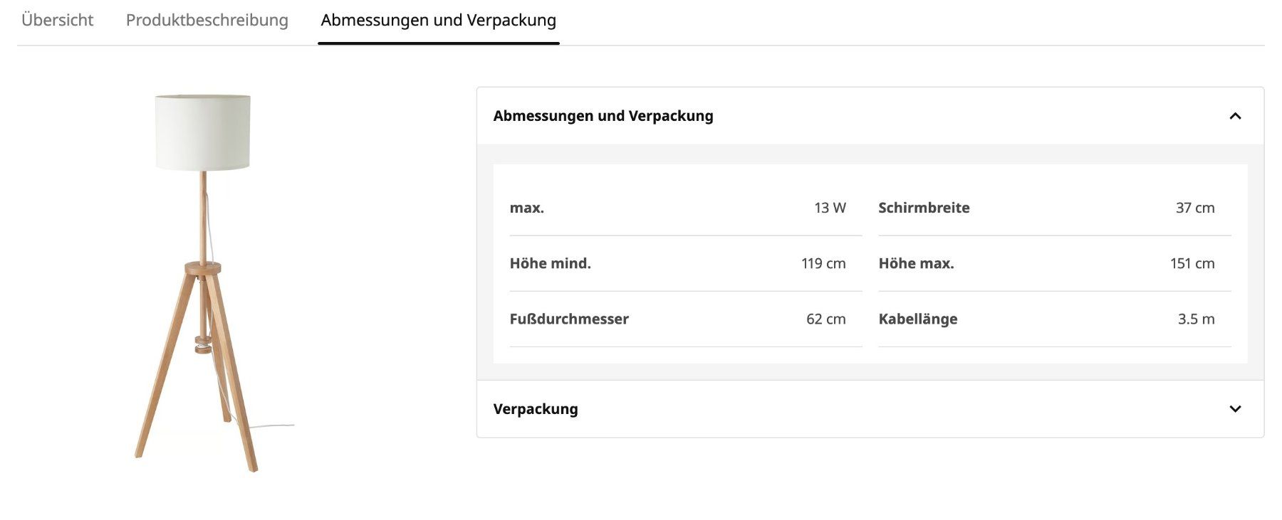 Ikea Lampade: IKEA LAUTERS Standleuchte | Esche / weiss – Nuovo (secondo la descrizione) da Scherz venduto da Neogeo5000 4