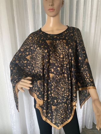 edler/stylischer Blusen-Poncho,Silk-Feeling,1 Size