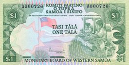 Samoa 1 Tala 1980 P-19 UNC, tiefe S/N