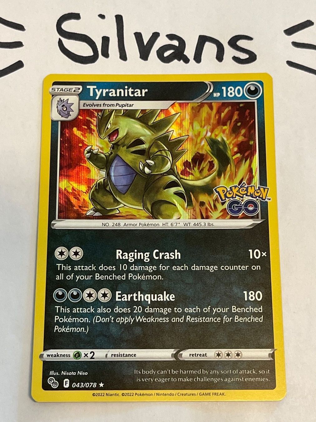 Pokémon Carte collezionabili: Tyranitar Holo 043/078 Pokemon GO Englisch – Nuovo (secondo la descrizione) da Wil SG venduto da Silvans
