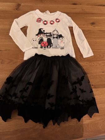 Halloween Kostüm Set Mädchen Tüllrock Oberteil weiss