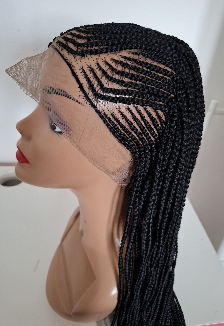 Parrucche: Long Black Braided Wig | Cornrow Style | Lace Front | Handma – Nuovo (secondo la descrizione) da Lausanne venduto da usa_xd5k 5