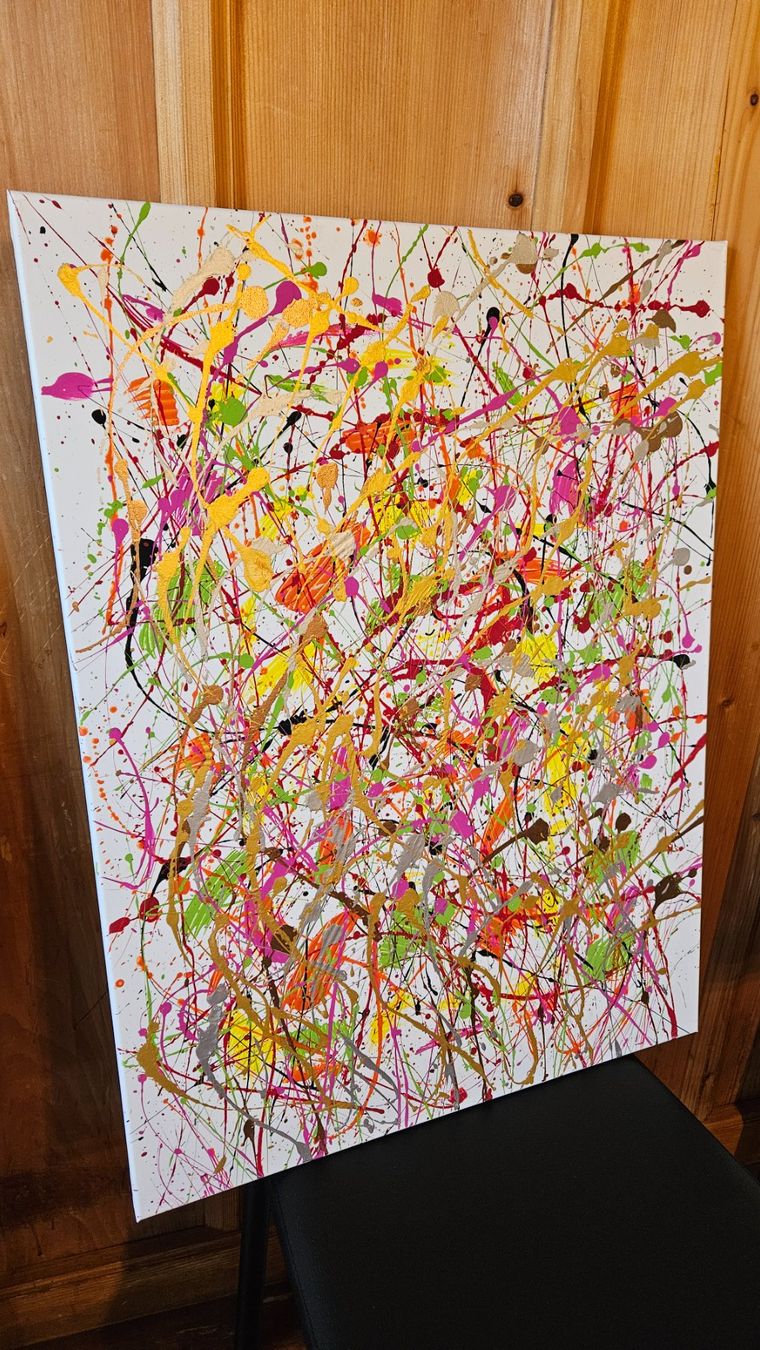 Gemälde: Tableau moderne multicolore, parfait pour le salon! – Neu (gemäss Beschreibung) aus Le Locle von fab_c9hh 2