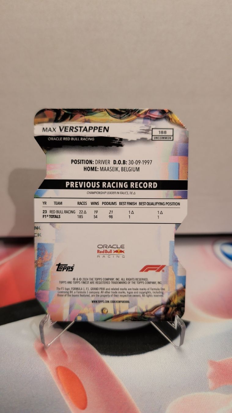 Topps Carte collezionabili: Max Verstappen Topps Finest 188 Uncommon /75 – Usato da Wassen UR venduto da Morta 1