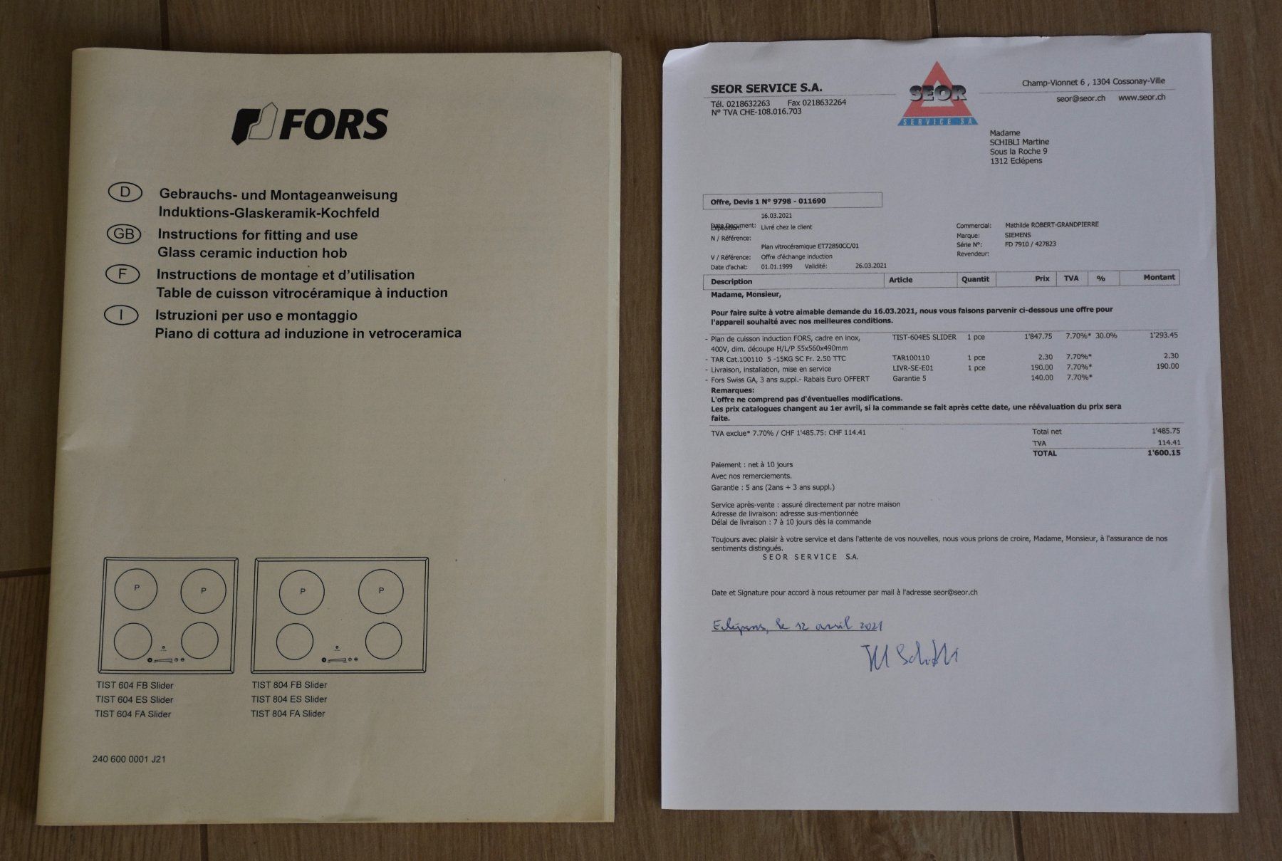 Cuisinières: Plan de cuisson à induction FORS. – D'occasion à Eclépens par JCES 4