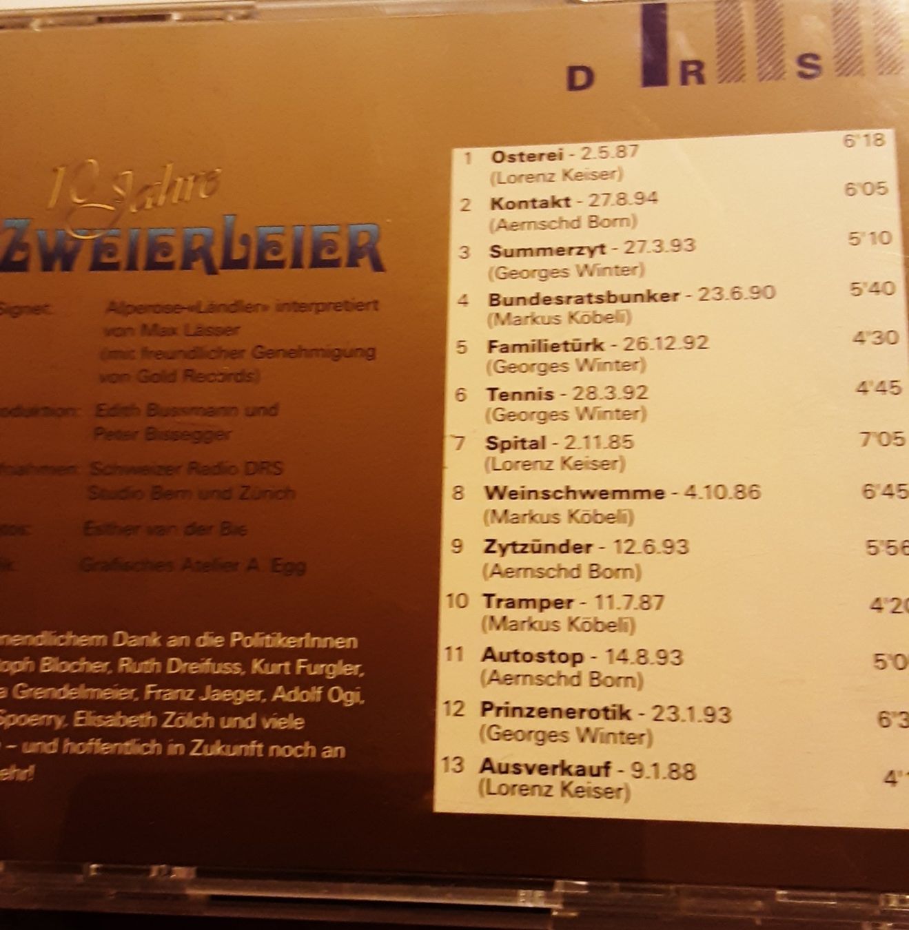CD: Zweierleier - 10 Jahre DRS - ruedi walter/birgit/cd/comedy/d – Usato da Bremgarten AG venduto da musiccollector 2