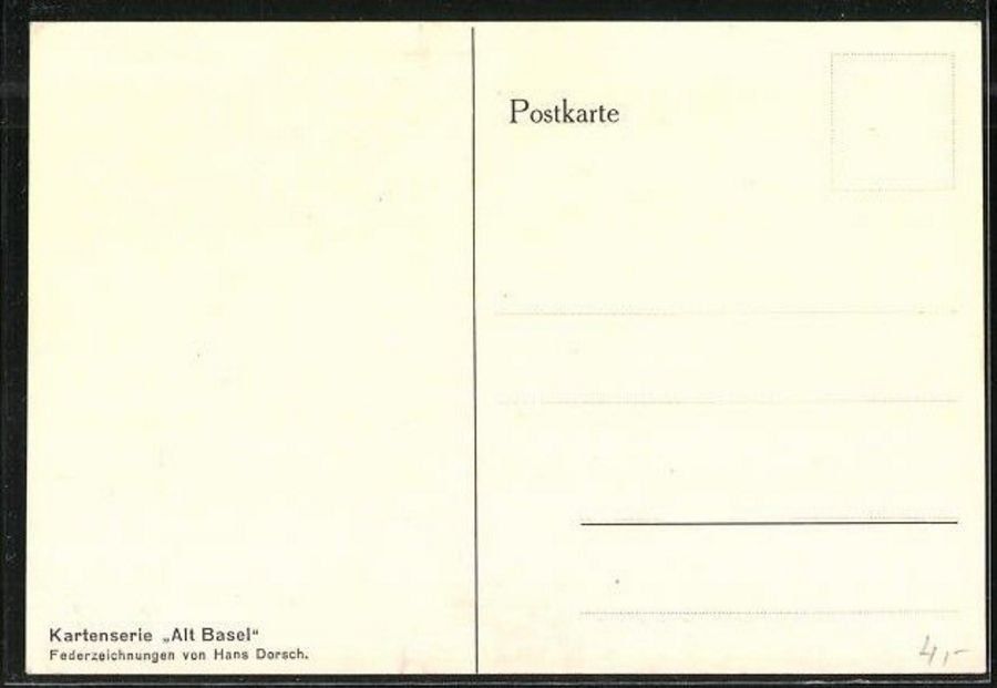 Cartoline postali: Alt Basel, Federzeichnung, Leonhardsberg – Usato da Frauenfeld venduto da POML 1