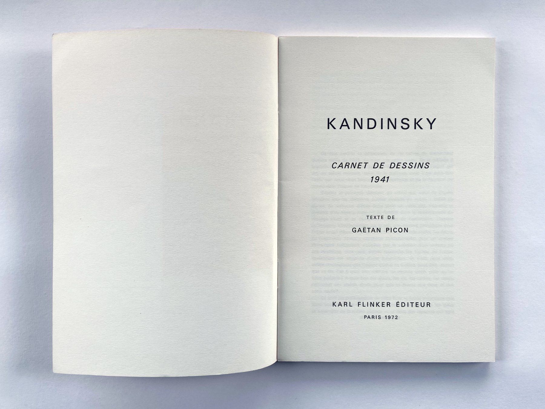 Bücher: Kandinsky. Carnet De Dessins 1941. Karl Flinker Éditeur. – Gebraucht aus Zürich von Tulsa1968 2