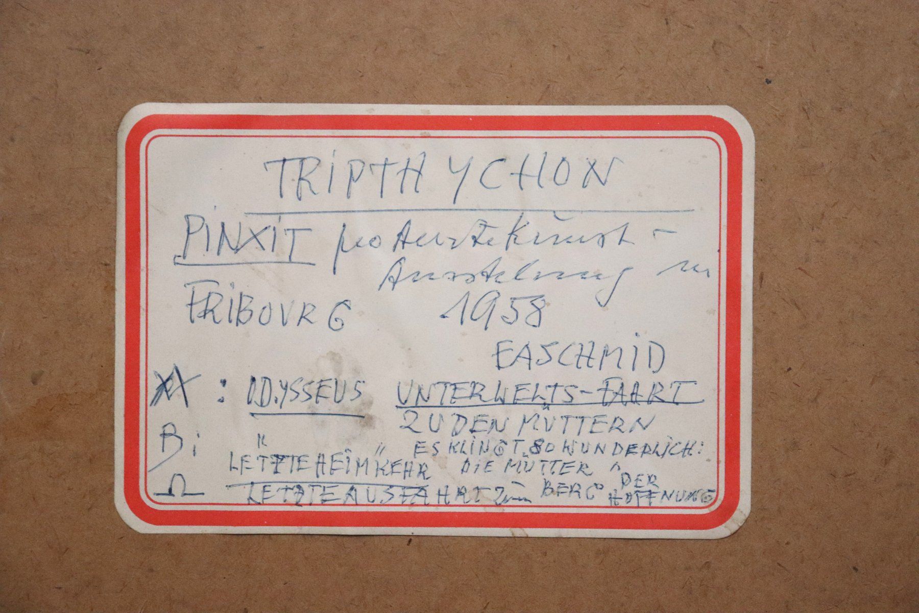 Dipinti: Erwin Albert Schmid (1895-1962) Mischtechnik "Triptychon". – Usato da Zug venduto da Kunst-Fundgrube 5