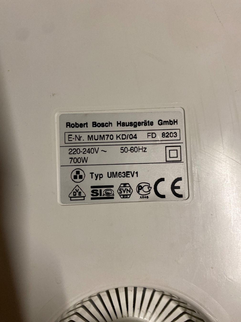 Bosch Elettrodomestici da cucina: Küchenmaschine Bosch MUM7200 – Usato da Zürich venduto da pas_j2jx 8