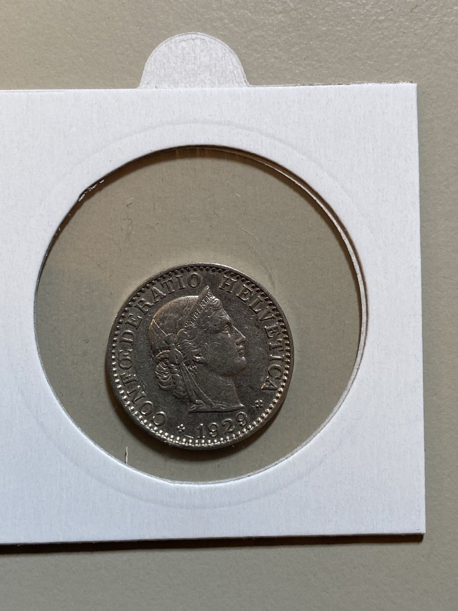 Alle Münzen: Suisse - 20 centimes - 1929 – Gebraucht aus Payerne von Mike1682 1