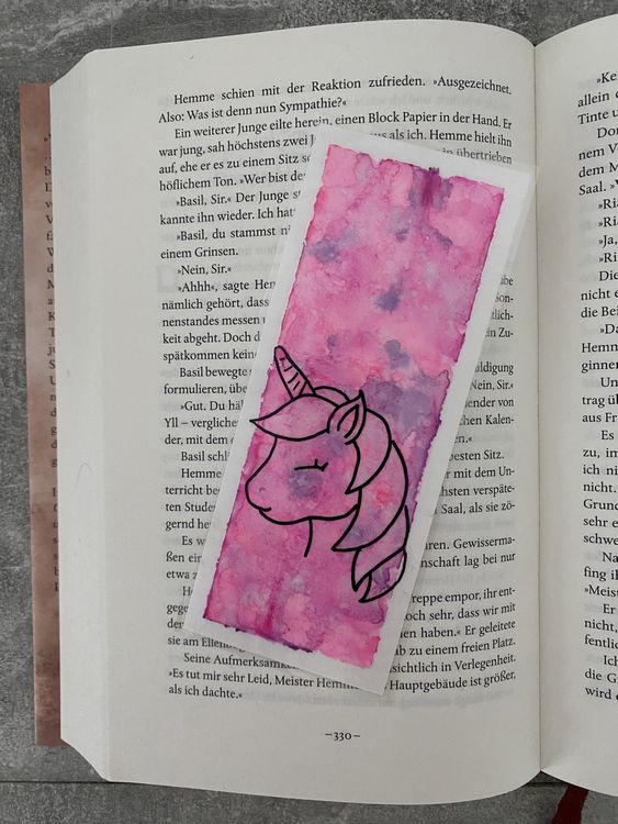 Handgemachtes Lesezeichen Einhorn Aquarell (Neu und originalverpackt ...