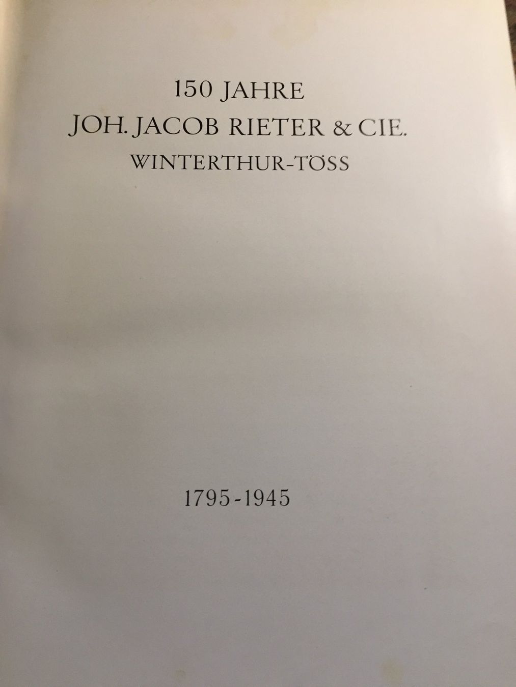 Livres: RIETER 150 Jahre TOP Tuggener Bildteil – D'occasion à Trachslau par post35 2