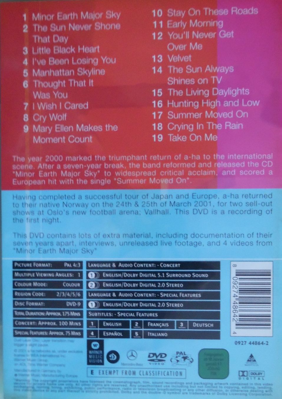 Tutti i DVDs: Musik-DVD. A-ha live at vallhall – Usato da Bellinzona venduto da Luna093 2