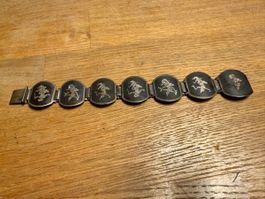Armband 800 Silber mit Chinesischen Figuren Silberkette