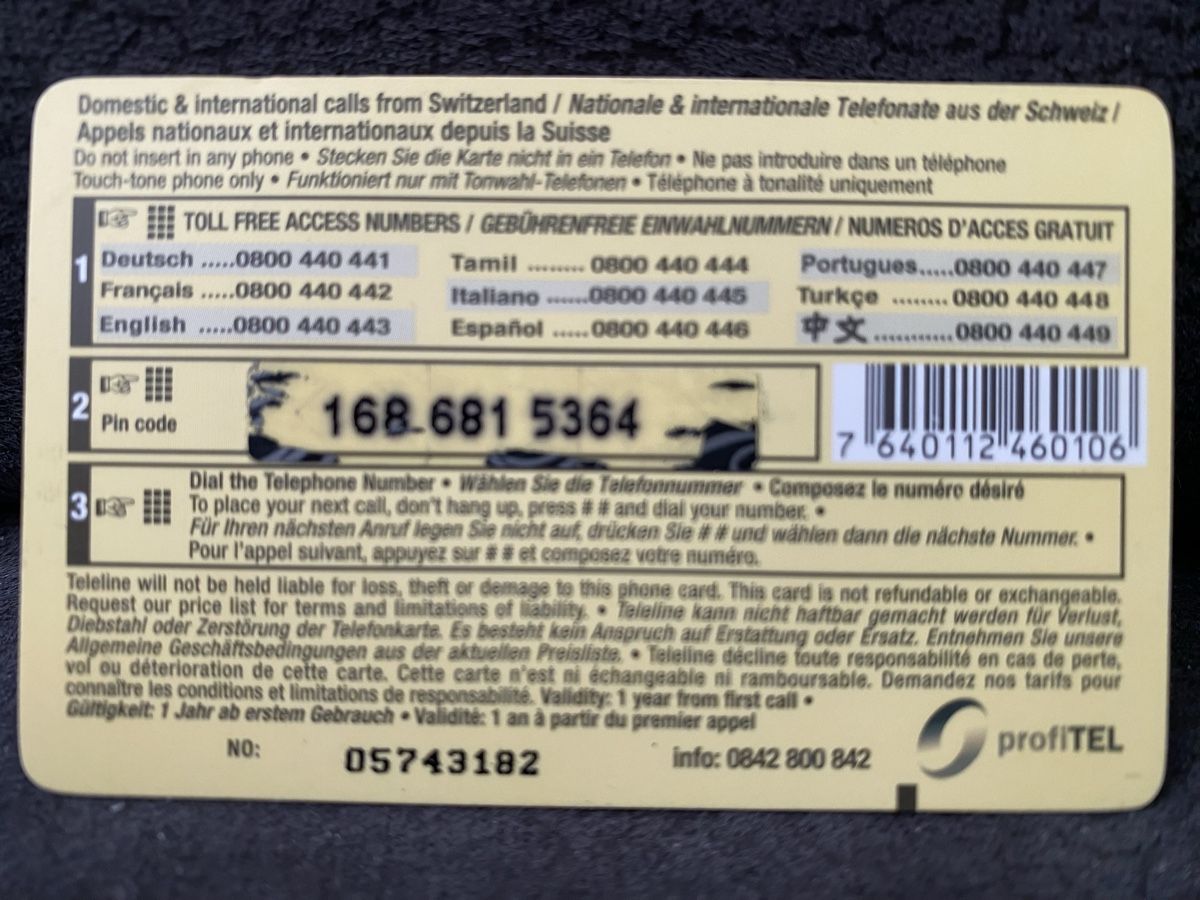 Cartes de téléphone: Teleline – D'occasion à Lausanne par babacard10 1