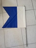 Taucher Signalflagge/Wimpel Blau/Weiss, guter Zustand