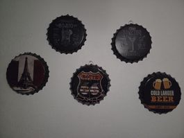 5 Déco murales capsules bière, Martini, Mojito, Route 66!