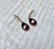 Ohrstecker / Ohrhänger goldfarbig mit rosa Stein