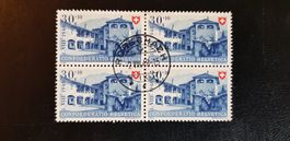 Pro Patria Viererblock gestempelt Jahrgang 1948