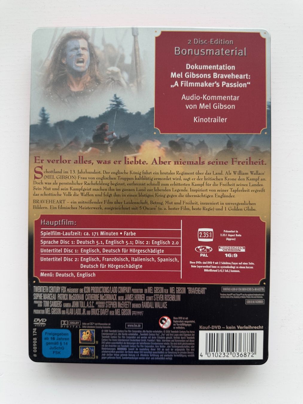 Tous les DVDs: Braveheart (2-Disc-Edition) – Neuf (Voir description) à Nottwil par grabi77 1