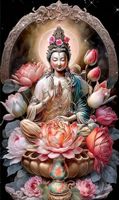 Diamond Painting Bouddha aux Fleurs de Lotus 40x70 cm