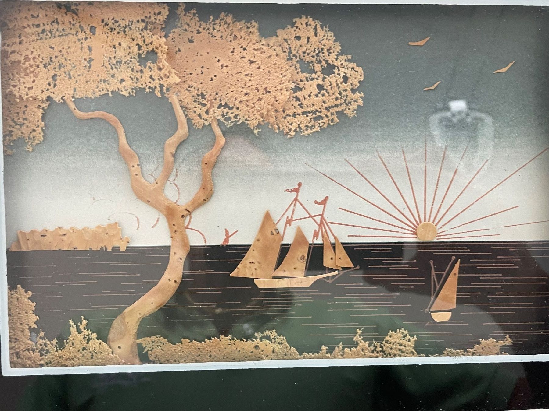 Foto & Immagini: Maki-e Wandbild mit Schiff-Baum-Motiv – Usato da Stäfa venduto da riccardinho 2
