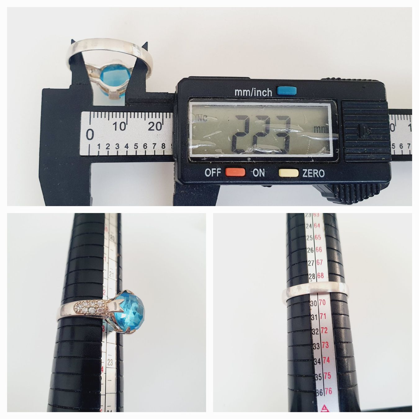 Anelli: Silber Ring 925 mit blauem Stein, Gr 22,3 mm – Usato da Kreuzlingen venduto da Wunderkiste123 9