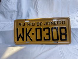 Altes Nummernschild RJ-Rio de Janeiro WK-0308 🇧🇷gebraucht
