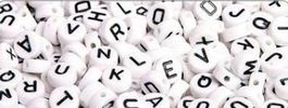 100 Buchstaben Perlen 4mm zum basteln Schmuck usw rund
