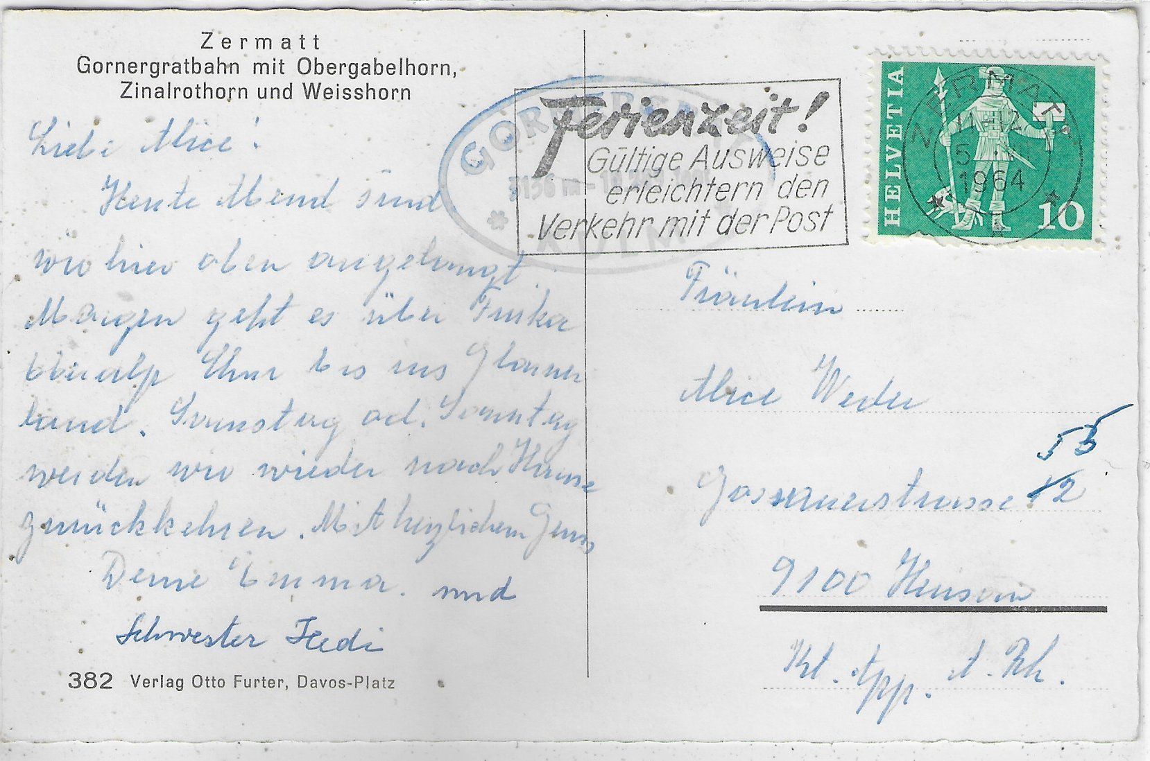 Cartoline postali: Zermatt - Gornergratbahn – Usato da Ettingen venduto da Kartenplanet 1