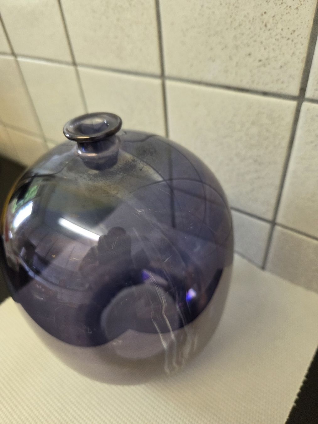 Murano Vasi & Recipienti: Violette Murano Glasvase, signiert – Usato da Dietikon venduto da Allegra34 3