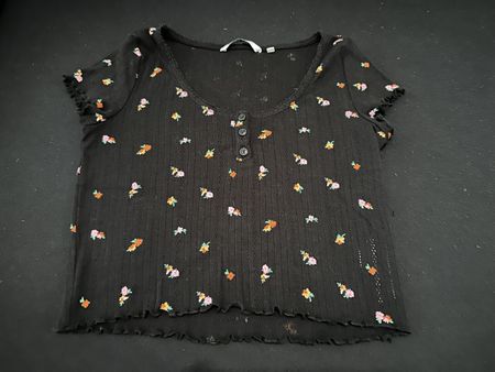 Blümchen-CropTop von Tom Tailor, Gr. XS