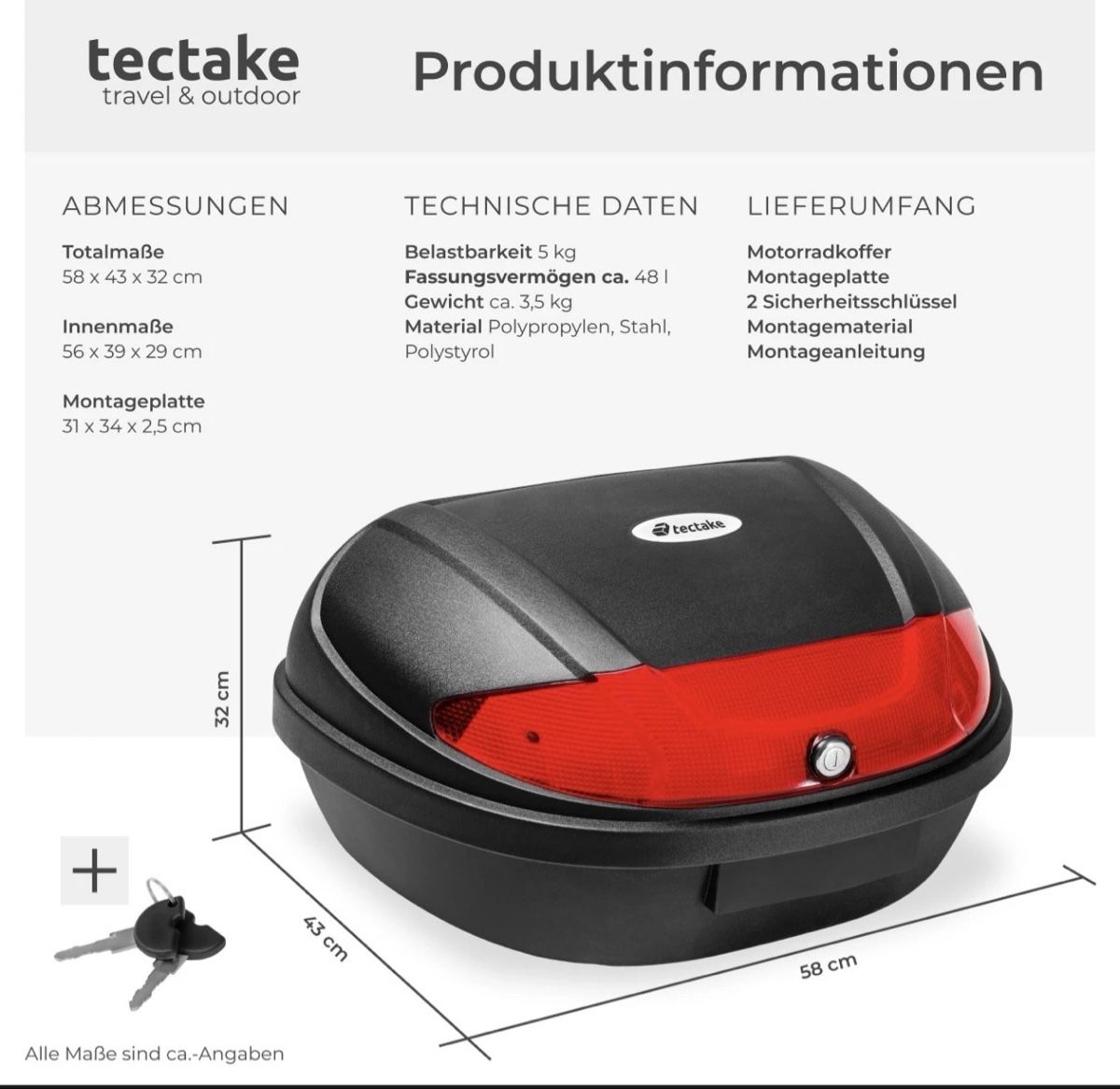 Sonstiges Fahrzeugzubehör: Motorradkoffer Top Case Roller Motorrad  – Neu (gemäss Beschreibung) aus Ballwil von AyngaMarket 2