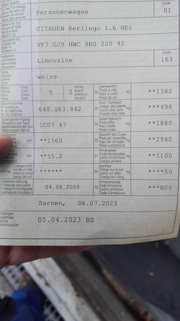 Citroën Autos: Citroen Berlingo – Défectueux à Sarnen par Saab99900 4