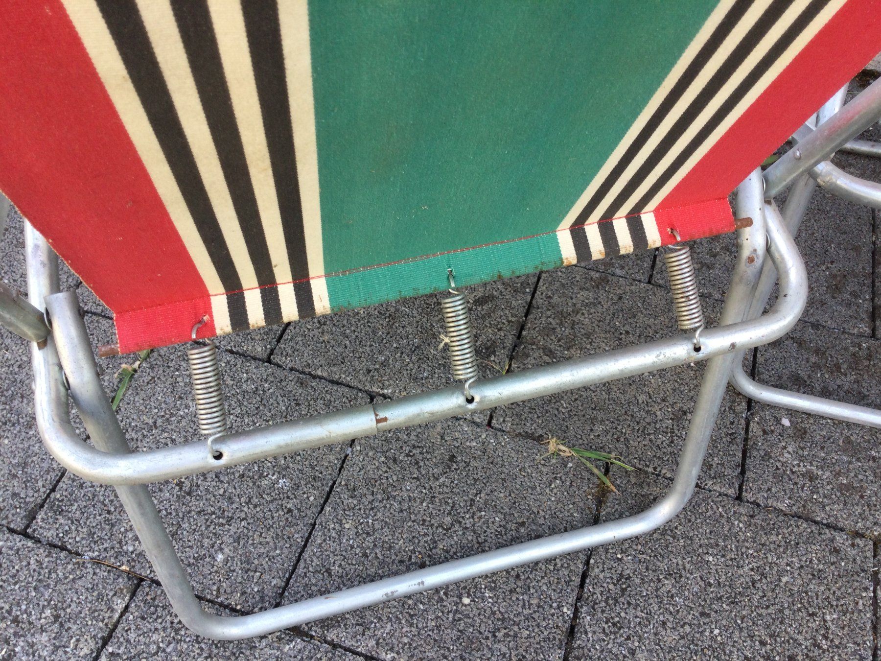 Sedie: Gebrauchte 70er Jahre Campingstühle gestreift – Difettoso da Wangen SZ venduto da kuriosum12 8