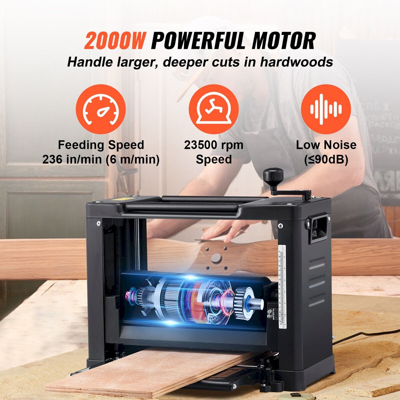 Industria del legno: VEVOR Dickenhobelmaschine 330mm – Nuovo e nell'imballaggio originale da Bottighofen venduto da zaap 7