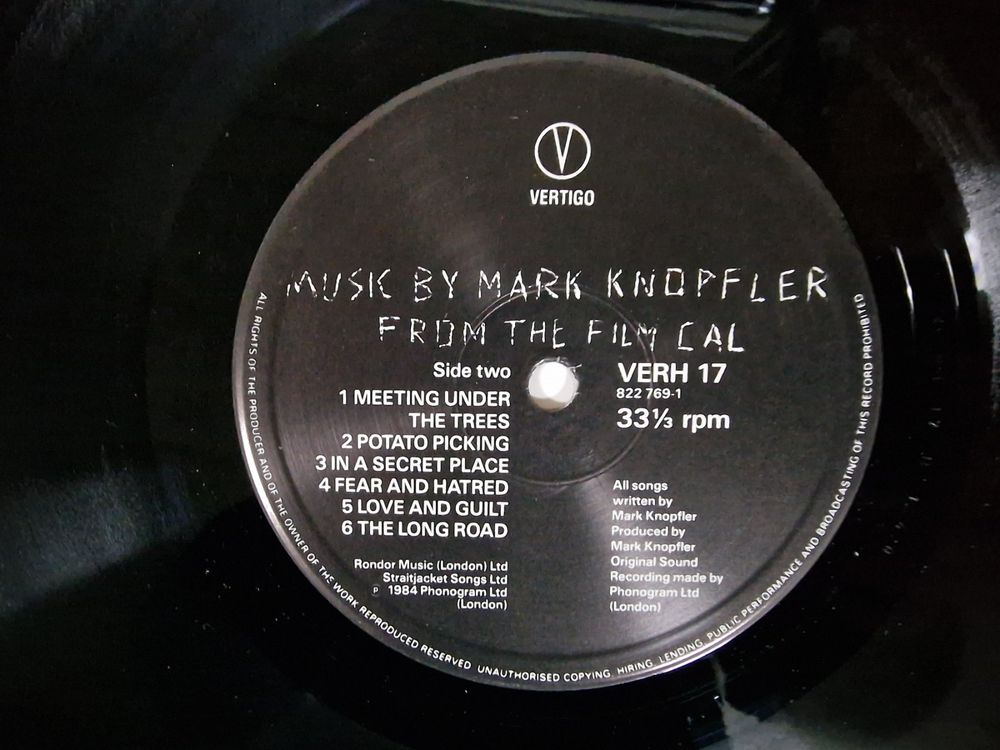 Mark Knopfler LP – Music By Mark Knopfler From The Film Cal | Kaufen ...