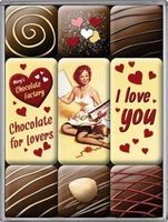 9-teil. Magnet-Set -I Love Yoe Chocolate